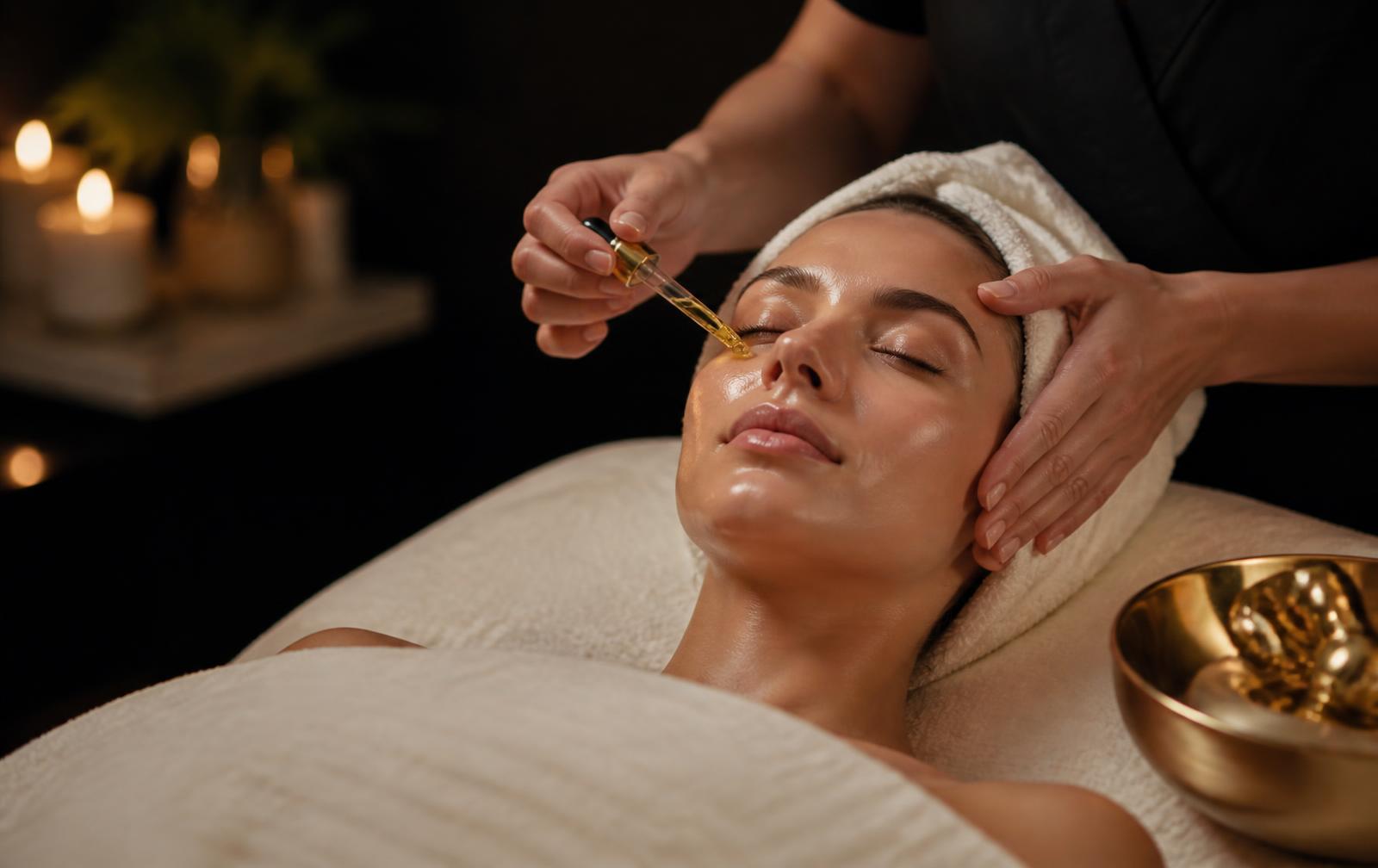 Signature medical facial with serum application at THEIA Aesthetics in San Antonio