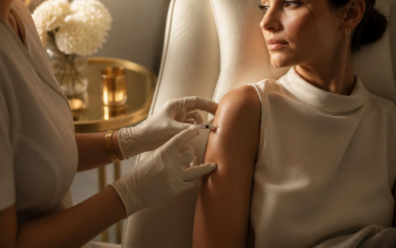 Weight loss injection being administered at THEIA Aesthetics in San Antonio